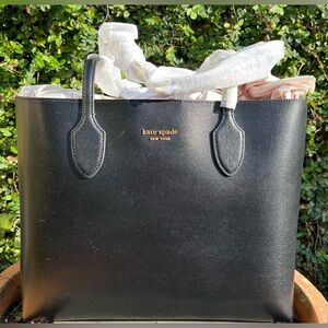 Kate Spade Bleecker Saffiano Large Leather Tote Bag - Black - NWT